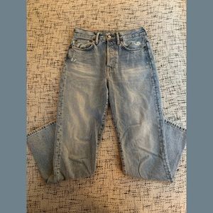 Acne Studios Mece high rise straight jeans in light blue